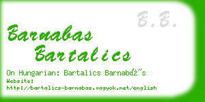 barnabas bartalics business card